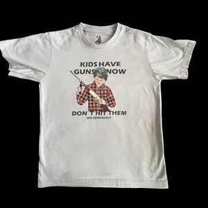 Smock Brand Tee  “Kids Have Guns Now,  Don’t Hit Them  No, Seriously” Size Large